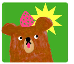 strawberry on bear sticker #4823342
