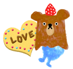 strawberry on bear sticker #4823351