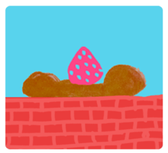 strawberry on bear sticker #4823353