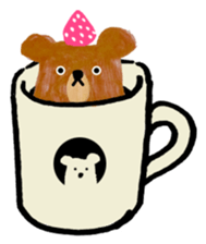 strawberry on bear sticker #4823356