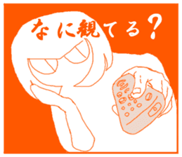 Girl and Cat(Orange Edition) sticker #4827368