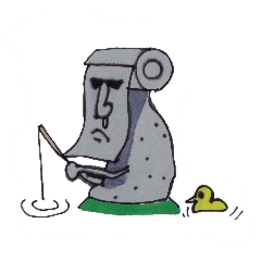 Moai and the fusion of the toilet paper.