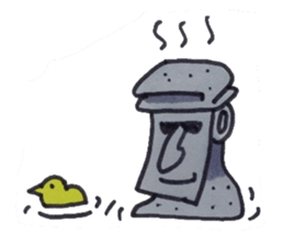 Moai and the fusion of the toilet paper. sticker #4829586