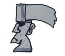 Moai and the fusion of the toilet paper. sticker #4829587