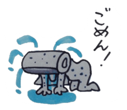 Moai and the fusion of the toilet paper. sticker #4829589