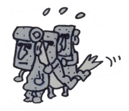 Moai and the fusion of the toilet paper. sticker #4829593