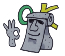 Moai and the fusion of the toilet paper. sticker #4829597