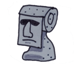 Moai and the fusion of the toilet paper. sticker #4829603