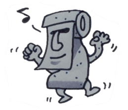 Moai and the fusion of the toilet paper. sticker #4829608