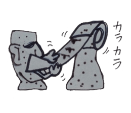 Moai and the fusion of the toilet paper. sticker #4829609