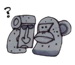 Moai and the fusion of the toilet paper. sticker #4829616