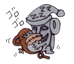 Moai and the fusion of the toilet paper. sticker #4829623