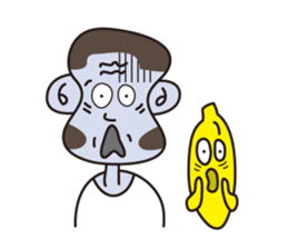 Monkey Guy & his friend, Mr. Banana sticker #4835131
