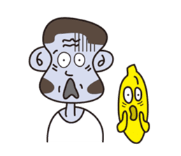 Monkey Guy & his friend, Mr. Banana sticker #4835131