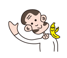 Monkey Guy & his friend, Mr. Banana sticker #4835139