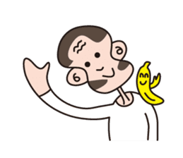 Monkey Guy & his friend, Mr. Banana sticker #4835139
