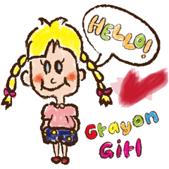 cute cute colorful crayon girl English