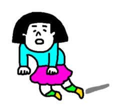 Happy and playful girl sticker #4837231