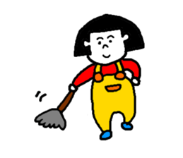 Happy and playful girl sticker #4837240