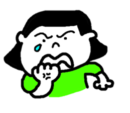 Happy and playful girl sticker #4837246