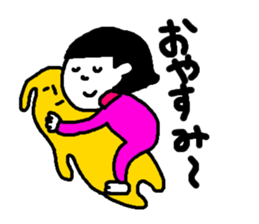Happy and playful girl sticker #4837248