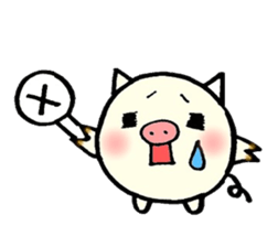 Daily life conversation of a piglet. sticker #4837313