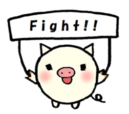 Daily life conversation of a piglet. sticker #4837341