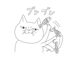 Walking fish and Glabellar lines cat sticker #4837386