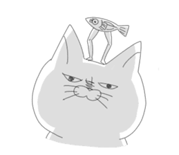 Walking fish and Glabellar lines cat sticker #4837391