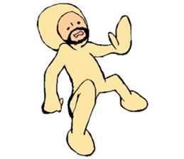 Beard man in tights sticker #4839506