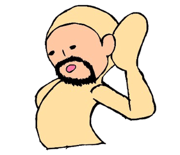 Beard man in tights sticker #4839514