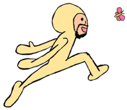 Beard man in tights sticker #4839517