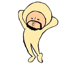 Beard man in tights sticker #4839534