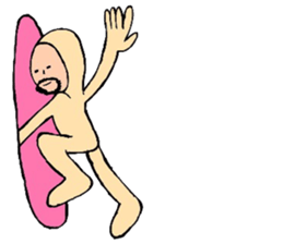 Beard man in tights sticker #4839537