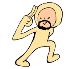 Beard man in tights sticker #4839539