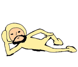 Beard man in tights sticker #4839540