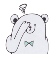 Gentlemanly polar bear. sticker #4839719