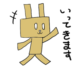 Cardboard rabbit sticker #4840065