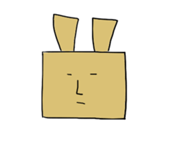 Cardboard rabbit sticker #4840090