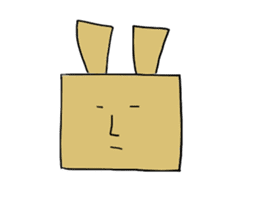 Cardboard rabbit sticker #4840090