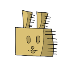 Cardboard rabbit sticker #4840091