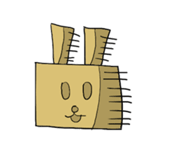 Cardboard rabbit sticker #4840091