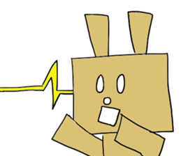 Cardboard rabbit sticker #4840093