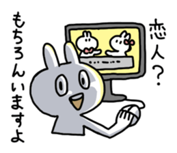 The rabbit which escapes from actuality sticker #4842413