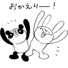 Panda & Rabbit daily life Illustrations