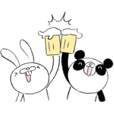 Panda & Rabbit daily life Illustrations sticker #4844157