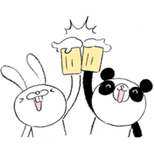 Panda & Rabbit daily life Illustrations sticker #4844157