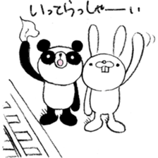 Panda & Rabbit daily life Illustrations sticker #4844176