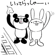 Panda & Rabbit daily life Illustrations sticker #4844176