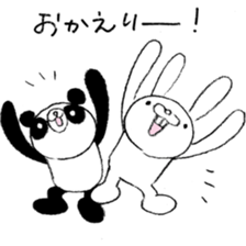 Panda & Rabbit daily life Illustrations sticker #4844177